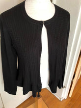 Load image into Gallery viewer, Cable Bolero Black Sweater with Ruffle Hem