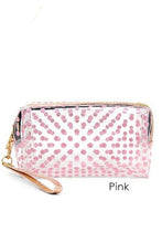 Load image into Gallery viewer, Glittered Polkadots Pouch - Clear