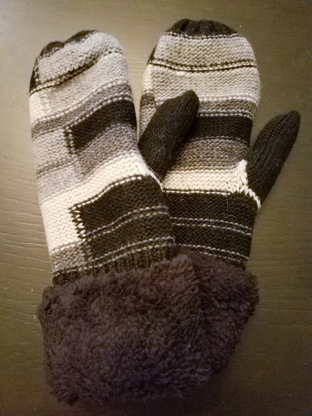 Color Block Sherpa Lined Mittens
