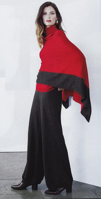 Crimson Border Poncho