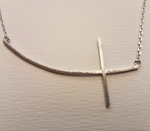 Curved Cross Necklace