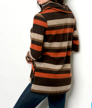 Load image into Gallery viewer, Earth Brown Stripe Sweater Tunic