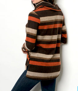 Earth Brown Stripe Sweater Tunic