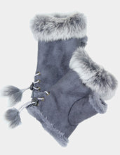 Load image into Gallery viewer, Faux Fur-Faux Suede Fingerless Glove