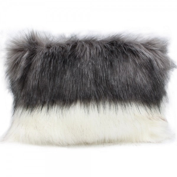 Faux Fur Handbag with Gold Crossover Chain