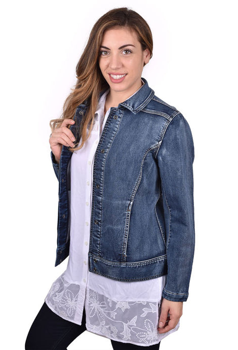 French Terry Jacket Denim Jacket -Ethyl