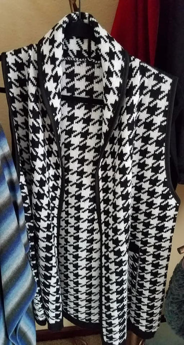 Houndstooth Vest Jacket One Size Fits Most