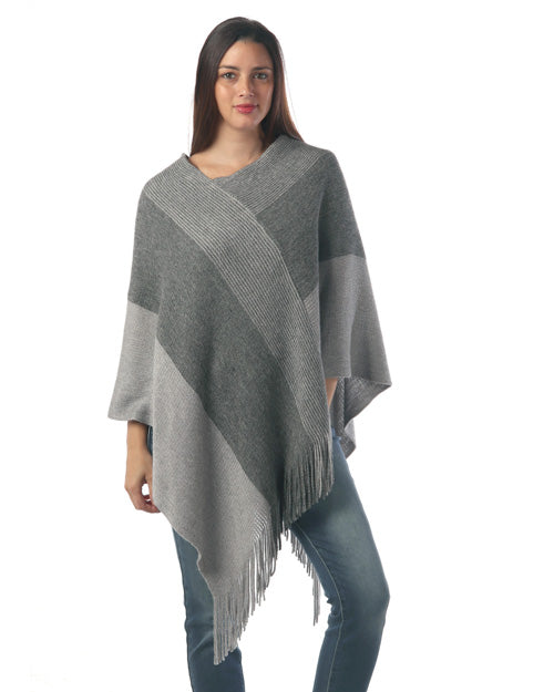 Gray Multi Knit Poncho