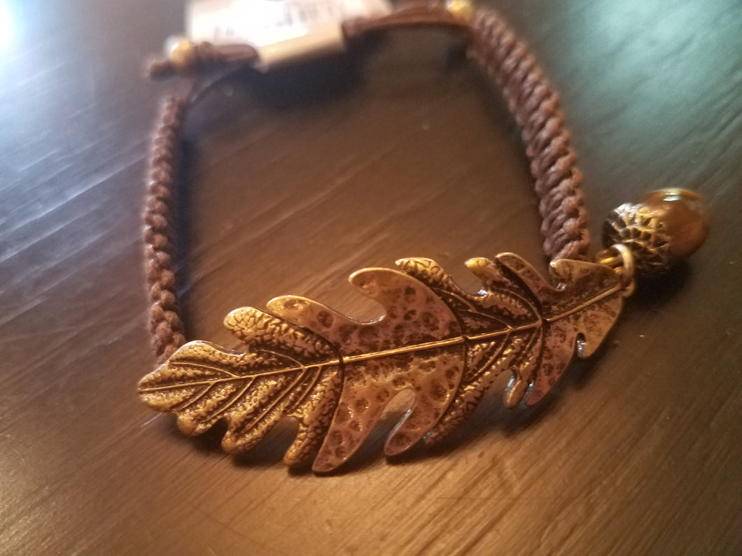 Leaf and Acorn Bracelet