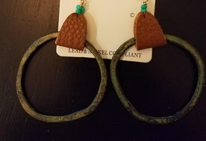 Leather TQ Green Hoops