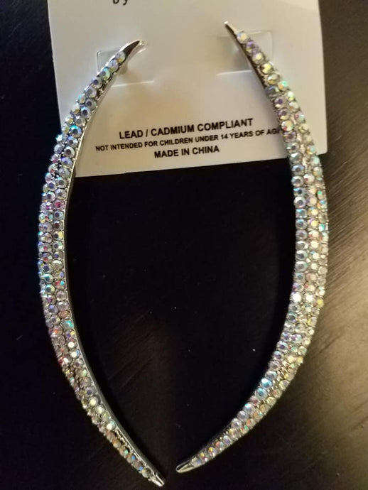 Paved Curve Bar Earrings