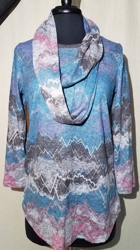 Ali Miles Multicolor Mountain Top with Infinity Scarf