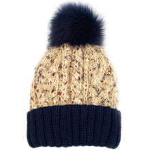 Load image into Gallery viewer, Multi Yarn PomPom Beanie