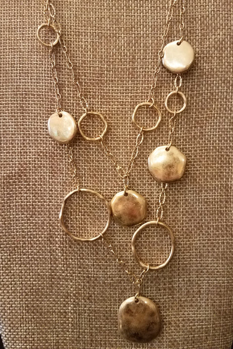 Multi Uneven Disc Necklace