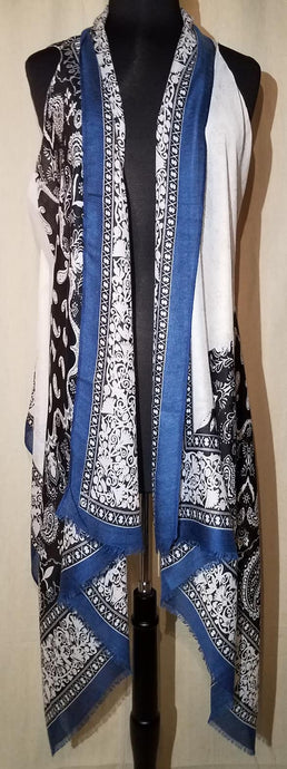 Paisley Detail Duster Vest