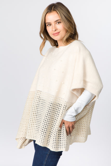 Pearl Embellished Poncho