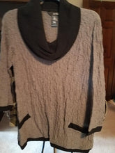 Load image into Gallery viewer, Ali Miles Pucker Knit Tunic with Black Cowl