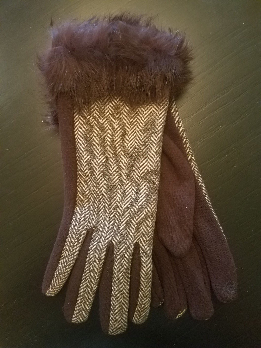 Rabbit Fur Cuff Smart Gloves