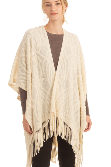 Raised Design Knit Cape