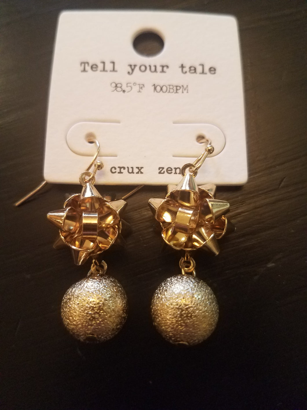 Holiday Ribbon and Ball Earrings