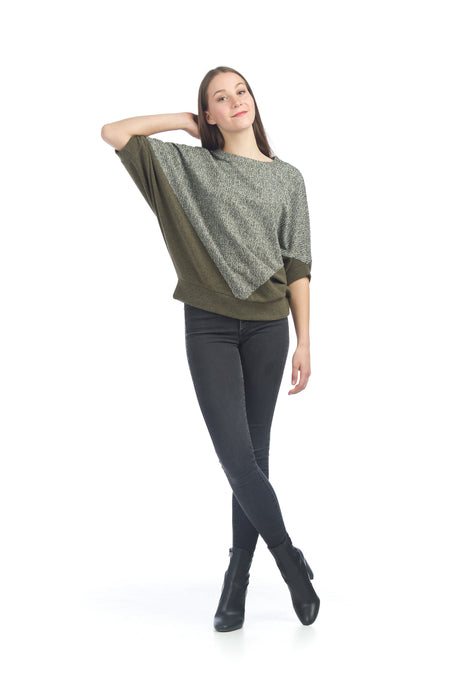 Papillon Oversized Boucle Olive Top