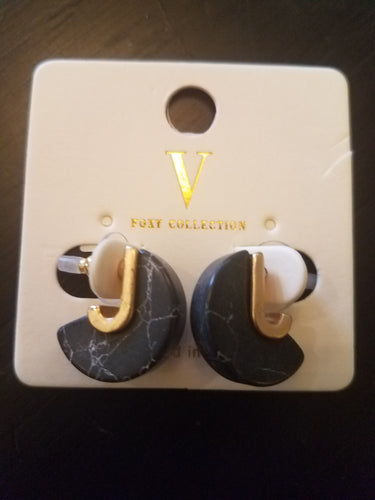 Stone Cut Disc Earrings