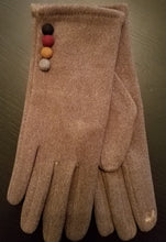 Load image into Gallery viewer, Suede Gloves with Multicolor Accent Buttons