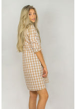 Load image into Gallery viewer, Gingham Print Tunic in Taupe