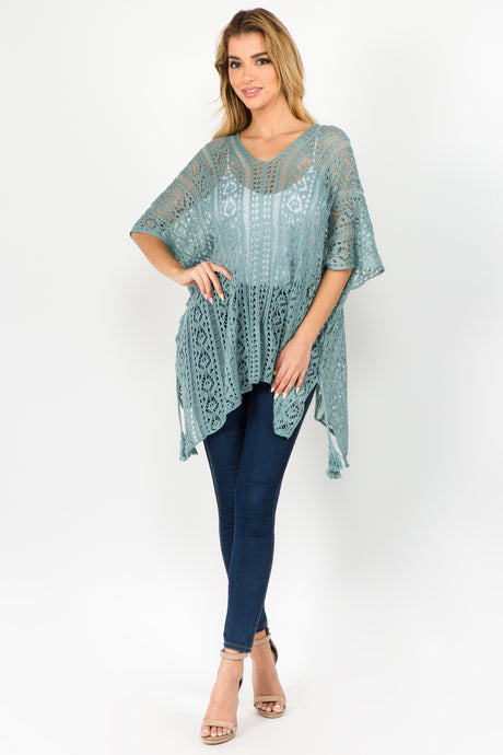 Tassel Detail Crochet Caftan