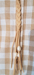 Suede Tassel with Pearls Necklace/Earrings