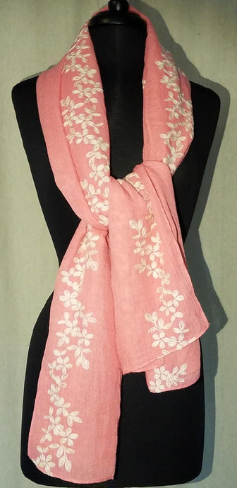 Floral Embroidered Scarf