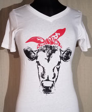 Load image into Gallery viewer, Summer Moo V-Neck Tee