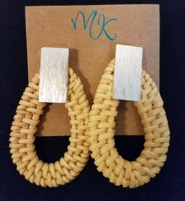 Woven Earring & Brushed Silver