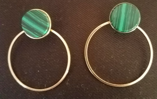 Stone Disc & Circle Earrings