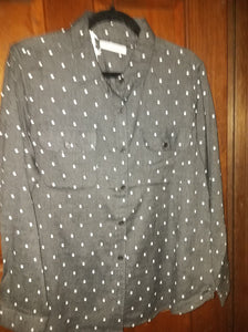 Charcoal Gray Long Sleeved Button Down Shirt