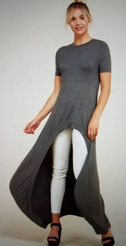 Plus Size Short Sleeve Hi-Low Hem Tunic Top