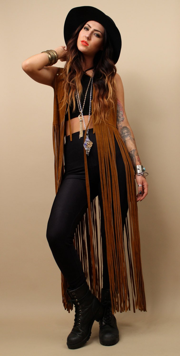 Fringe Vest with Lining Grannys Loft Centric