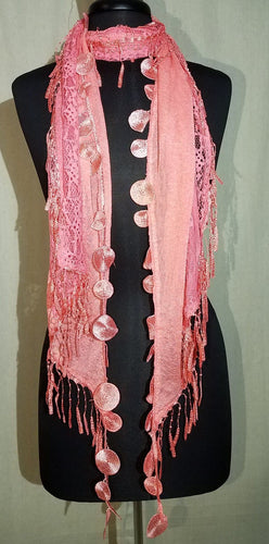 Lace Scarf in Coral