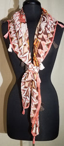 Large Square Shawl Scarf with Tassels in MultiColors