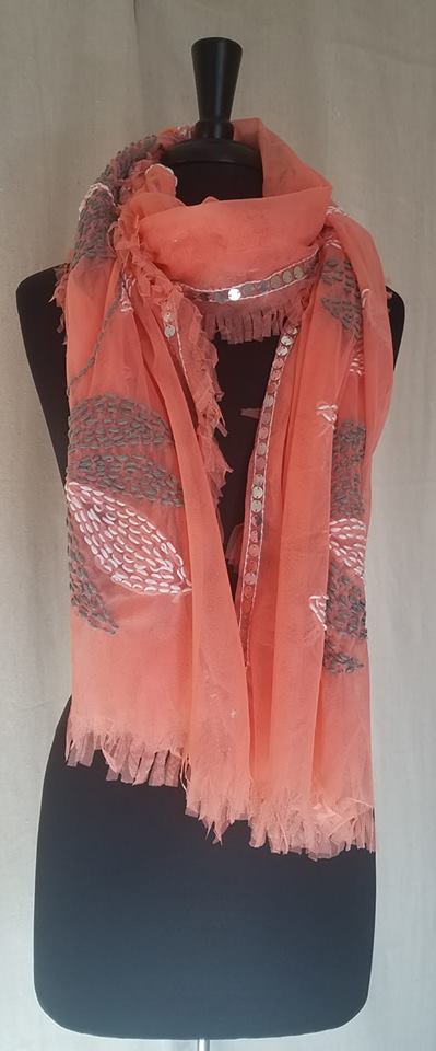 Oblong Embroidered Scarf